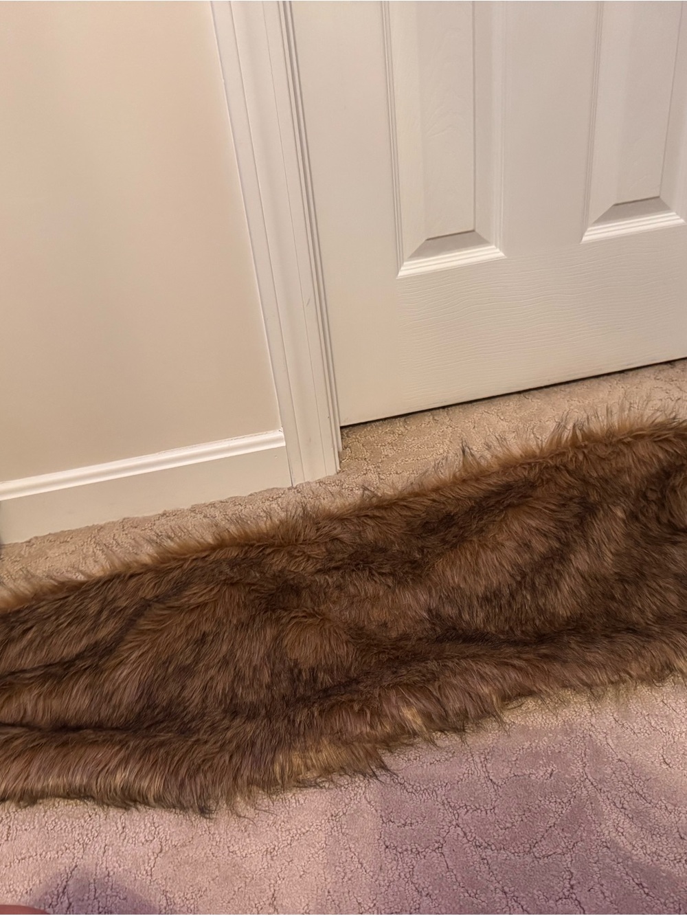 Luxury Brown Faux Fur Shawl/Wrap - Soft Plush Accent